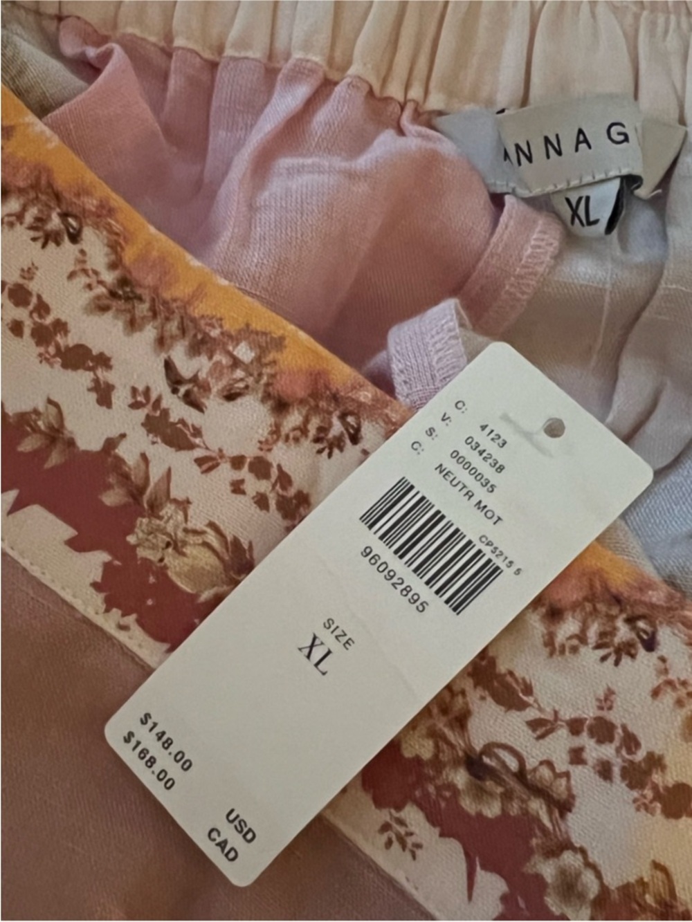 Anthropologie Peach Multi Patchwork Wide-Leg Pants - Picture 8 of 10
